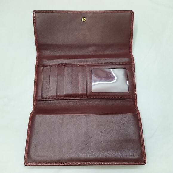 Coach Red Leather Credit Card ID Window Trifold Wallet - Vintage - Picture 11 of 14